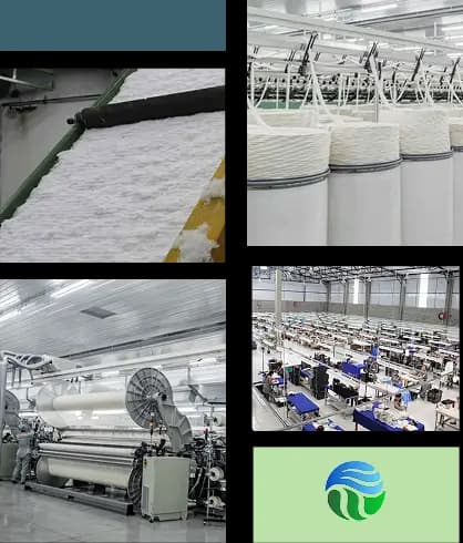 Montagem de fotos mostrando processos sustentáveis de produção